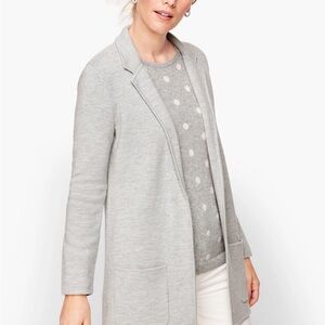 NWT Talbots Gray Longline Blazer Size L Petite